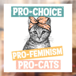 Pro Choice Pro Feminisme Pro Cats Raamsticker