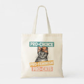 Pro Choice Pro Feminisme Pro Cats Tote Bag (Achterkant)