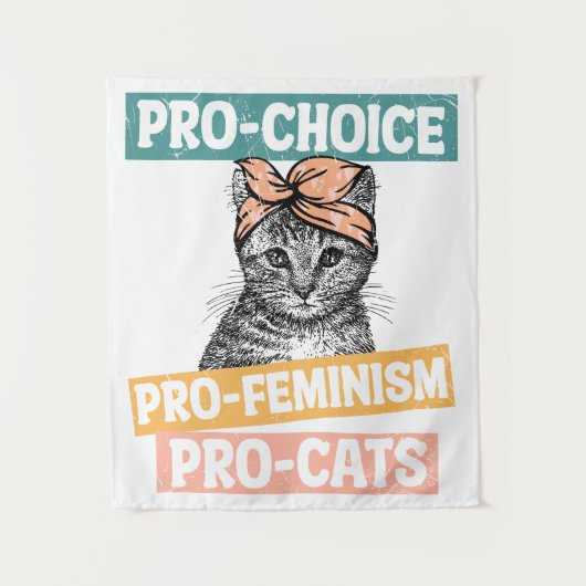 Pro Choice Pro Feminisme Pro Cats Wandkleed (Voorkant)