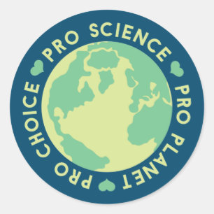 Pro Choice Pro Science Pro Planet Earth Ronde Sticker