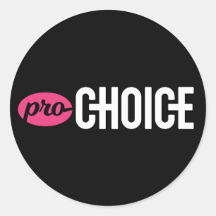 Pro-Choice Round Sticker (blad van 4): Zwart