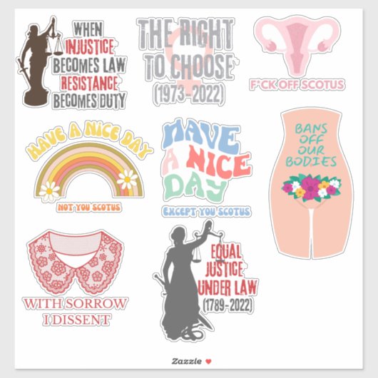 Pro Choice SCOTUS Dissent XL Sticker Assortment (Vel)