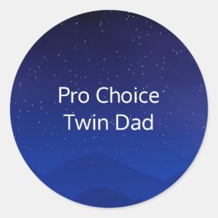 Pro Choice Twin Dad Ronde Sticker