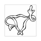 Pro-choice uterus flip off 	rubberstempel (Afrduk)