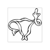 Pro-choice uterus flip off 	rubberstempel (Afrduk)