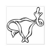 Pro-choice uterus flip off  zelfinktende stempel (Design)