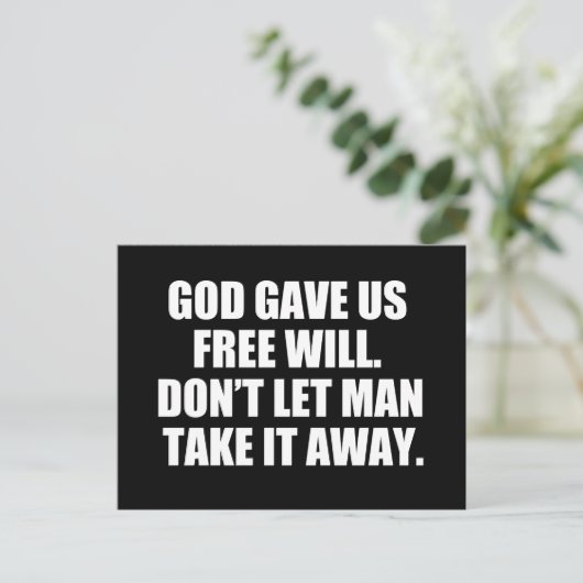 Pro Choice Vrije Wil Briefkaart (Staand voorkant)