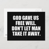 Pro Choice Vrije Wil Briefkaart (Voorkant / Achterkant)