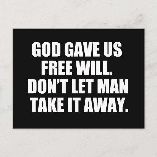 Pro Choice Vrije Wil Briefkaart (Voorkant)