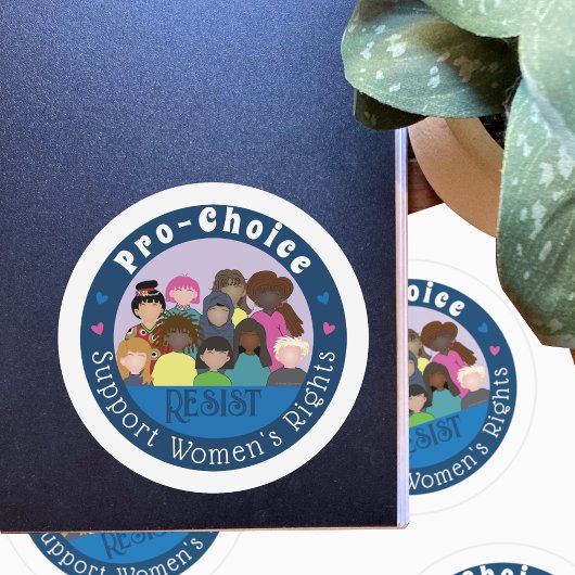 Pro-Choice Witte en Blauwe Ronde Sticker