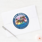 Pro-Choice Witte en Blauwe Ronde Sticker (Envelop)