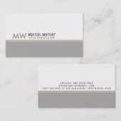 Pro Corporate Classy Wit & Grijs monogram Visitekaartje (Voorkant / Achterkant)