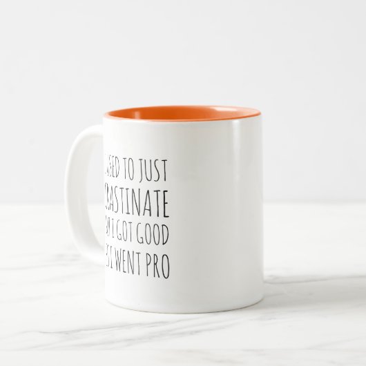Pro Crastination Funny Humoristic Mug (Devant gauche)