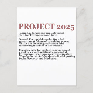 Pro Democracy Anti Project 2025 Republikein Trump Briefkaart