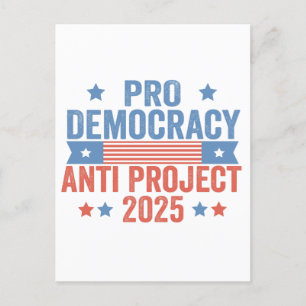 Pro Democracy Anti Project 2025 Republikein Trump Briefkaart