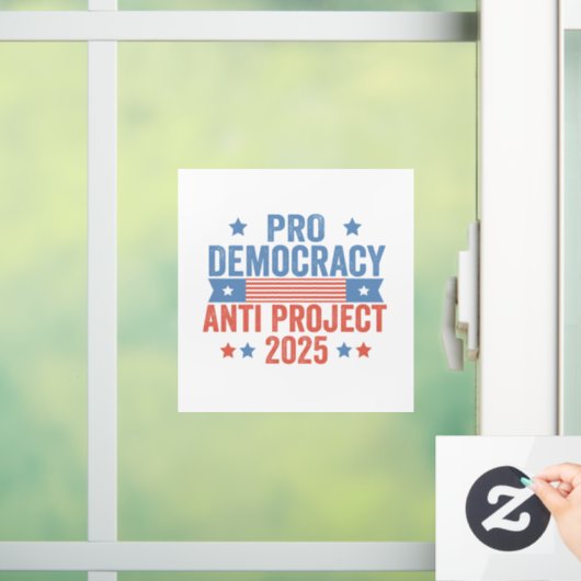 Pro Democracy Anti Project 2025 Republikein Trump Raamsticker (Huis)