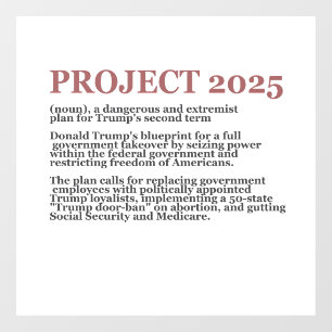 Pro Democracy Anti Project 2025 Republikein Trump Raamsticker