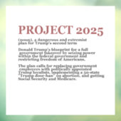 Pro Democracy Anti Project 2025 Republikein Trump Raamsticker (Vel 3)