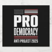 Pro Democracy Anti Project 2025 Trump 2025 Bier Etiket (Enkel label)