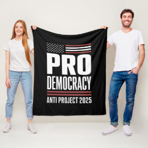 Pro Democracy Anti Project 2025 Trump 2025 Fleece Deken