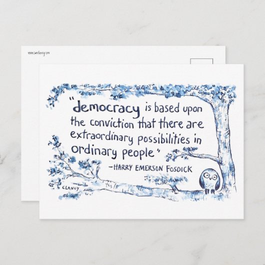 Pro-Democracy postcard Feestdagenkaart (Voorkant / Achterkant)