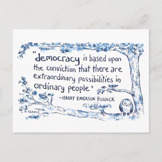 Pro-Democracy postcard Feestdagenkaart (Voorkant)