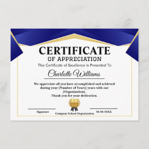Pro Erkenning Waarderen Goud Blauw Certificaat