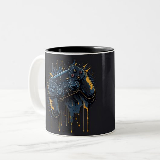 Pro Gamer Controller Splash Art Koffie Mok (Voorkant links)
