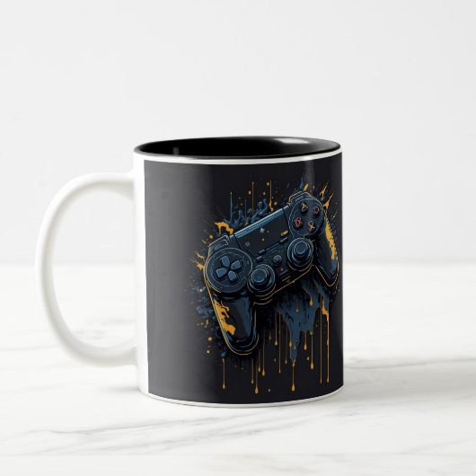 Pro Gamer Controller Splash Art Koffie Mok (Links)
