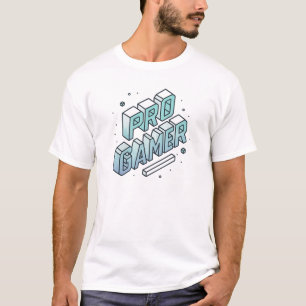 PRO GAMER — Isometrische 3D-blokletter Logo T-shirt