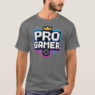 PRO GAMER — Pixel Art 8-bits badge T-shirt