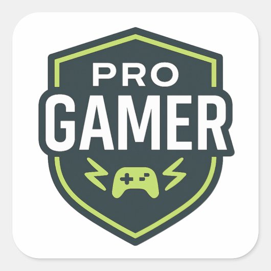 PRO GAMER Shield-badge Vierkante Sticker (Voorkant)