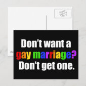 Pro Gay Marriage Briefkaart (Voorkant / Achterkant)
