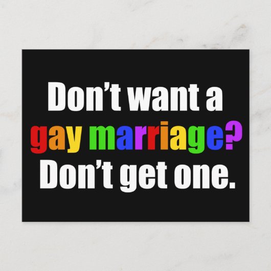 Pro Gay Marriage Briefkaart (Voorkant)