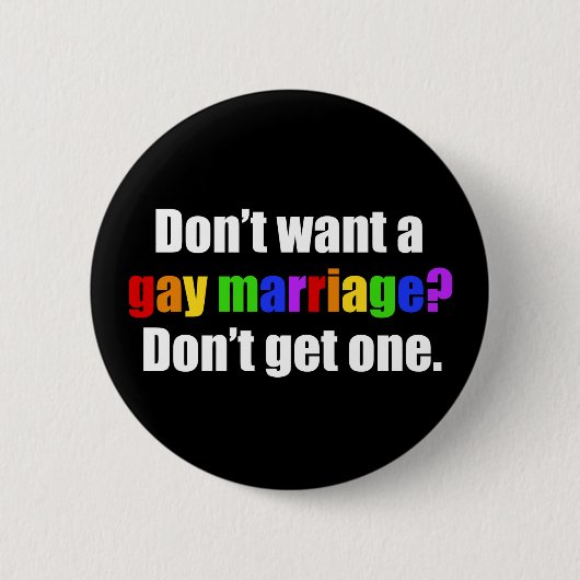 Pro Gay Marriage Ronde Button 5,7 Cm (Voorkant)
