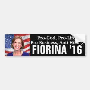 Pro-God, Anti-Hillary Carly Fiorina 2016 Bumpersticker