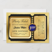 PRO Golden Party Ticket Uitnodiging (Voorkant)