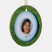 Pro Golf-foto getekend met Golfbal kerst Keramisch Ornament (Rechts)