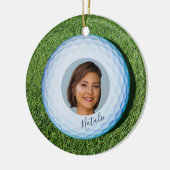 Pro Golf-foto getekend met Golfbal kerst Keramisch Ornament (Links)