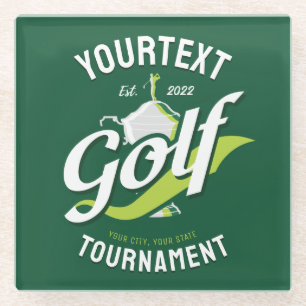 Pro Golfer NAAM Golf Trofee Toernooi Golfen Glazen Onderzetter