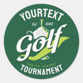 Pro Golfer NAAM Golf Trofee Toernooi Golfen Ronde Sticker (Voorkant)