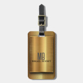 PRO Goud Geborsteld Metallic Bagagelabel (Voorkant verticaal)