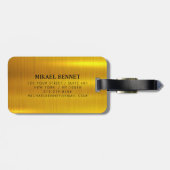PRO Goud Geborsteld Metallic Bagagelabel (Achterkant horizontaal)