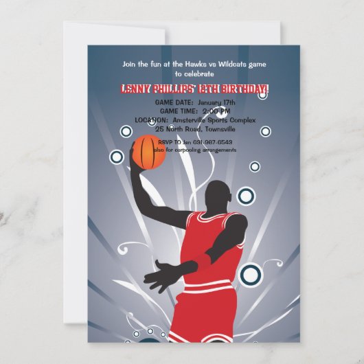 Pro invitation de basket-ball (Devant)