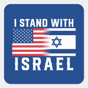 Pro-Israël Ik sta bij Israël Vierkante Sticker