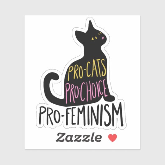 Pro-kat pro-keuze pro-feminisme sticker (Vel)