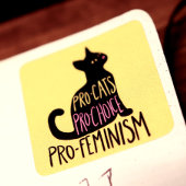 Pro-kat pro-keuze pro-feminisme vierkante sticker