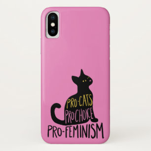Pro-katten pro-keuze pro-feminisme zwarte kat iPhone x hoesje