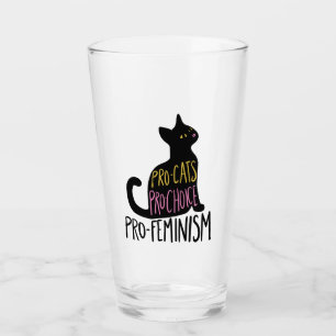 Pro-katten pro-keuze pro-feminisme zwarte kat glas