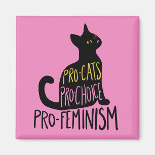 Pro-katten pro-keuze pro-feminisme zwarte kat magneet